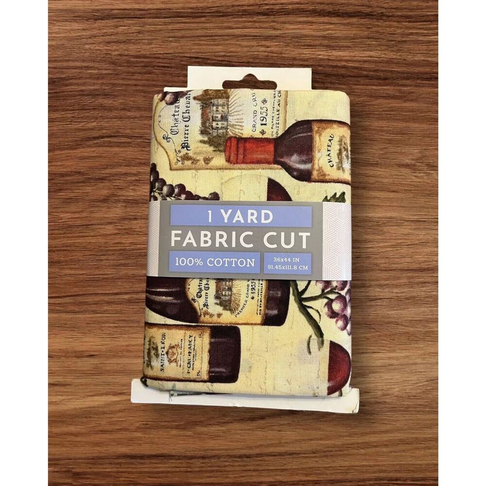 David Textiles 1 Yard Precut - Chateau Vin Rouge Wine Print 100% Cotton